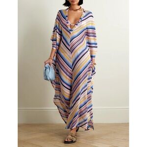 Missoni striped crochet long kaftan dress